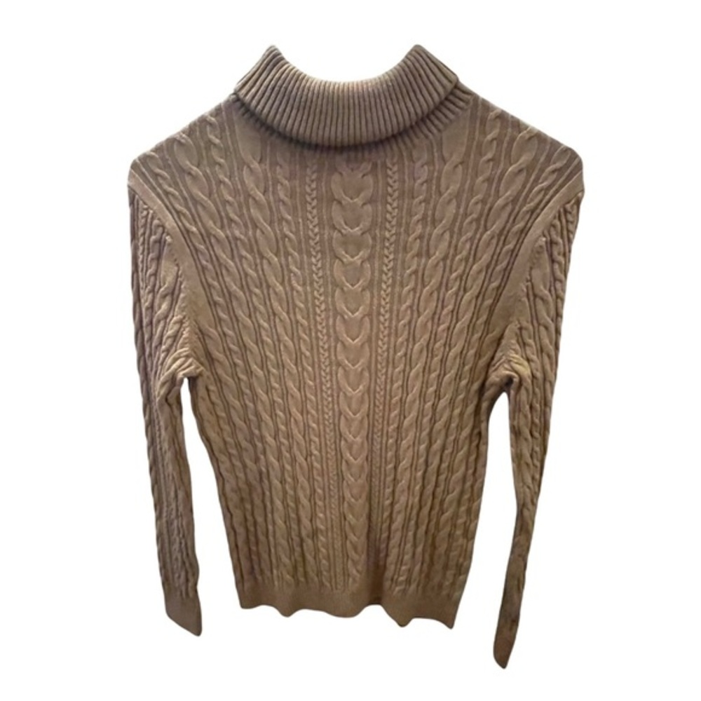 Lands End Tan Turtleneck Sweater Size S/P 6-8